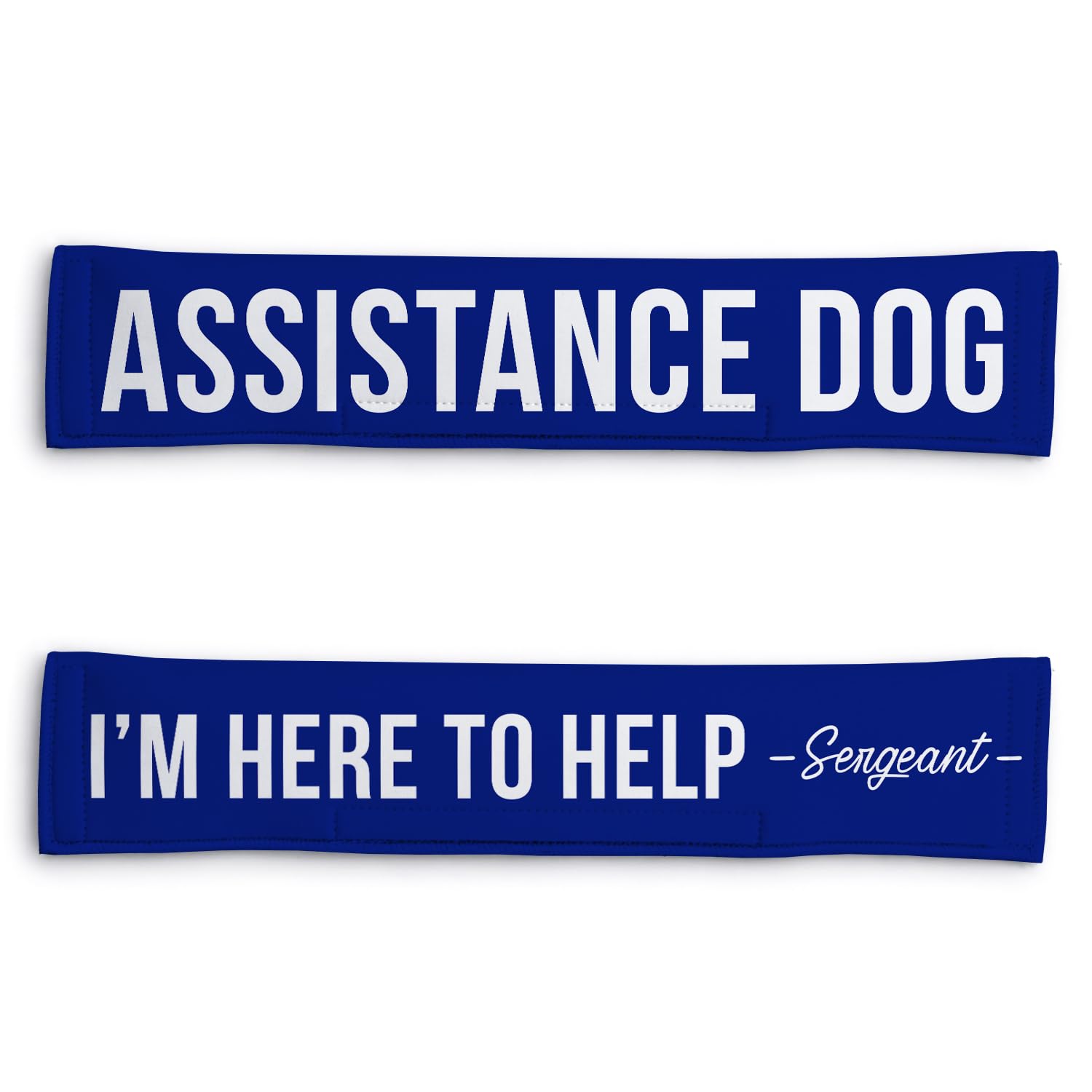 Personalised Dog Lead Sleeve | Custom 'Assistance Dog' Lead Cover | Reactive Nervous Dog Warning | Funny Dog Lead Sign | Velcro Lead Wrap UK (Navy Blue)