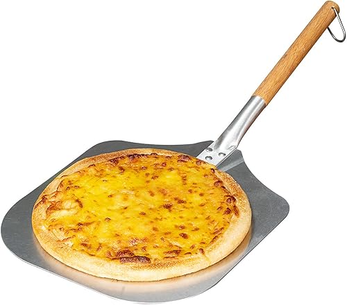 Restaurantware Met Lux - Pala de pizza de 14 x 12 pulgadas, 1 pala de pizza duradera, con mango de madera para hornos domésticos o comerciales,