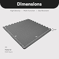 Vista 3 de BalanceFrom Puzzle Exercise Mat 3/4" Thick, EVA Interlocking Foam Floor Tiles for Home Gym, Mat for Home Workout Equipment, Floor Padding for Kids