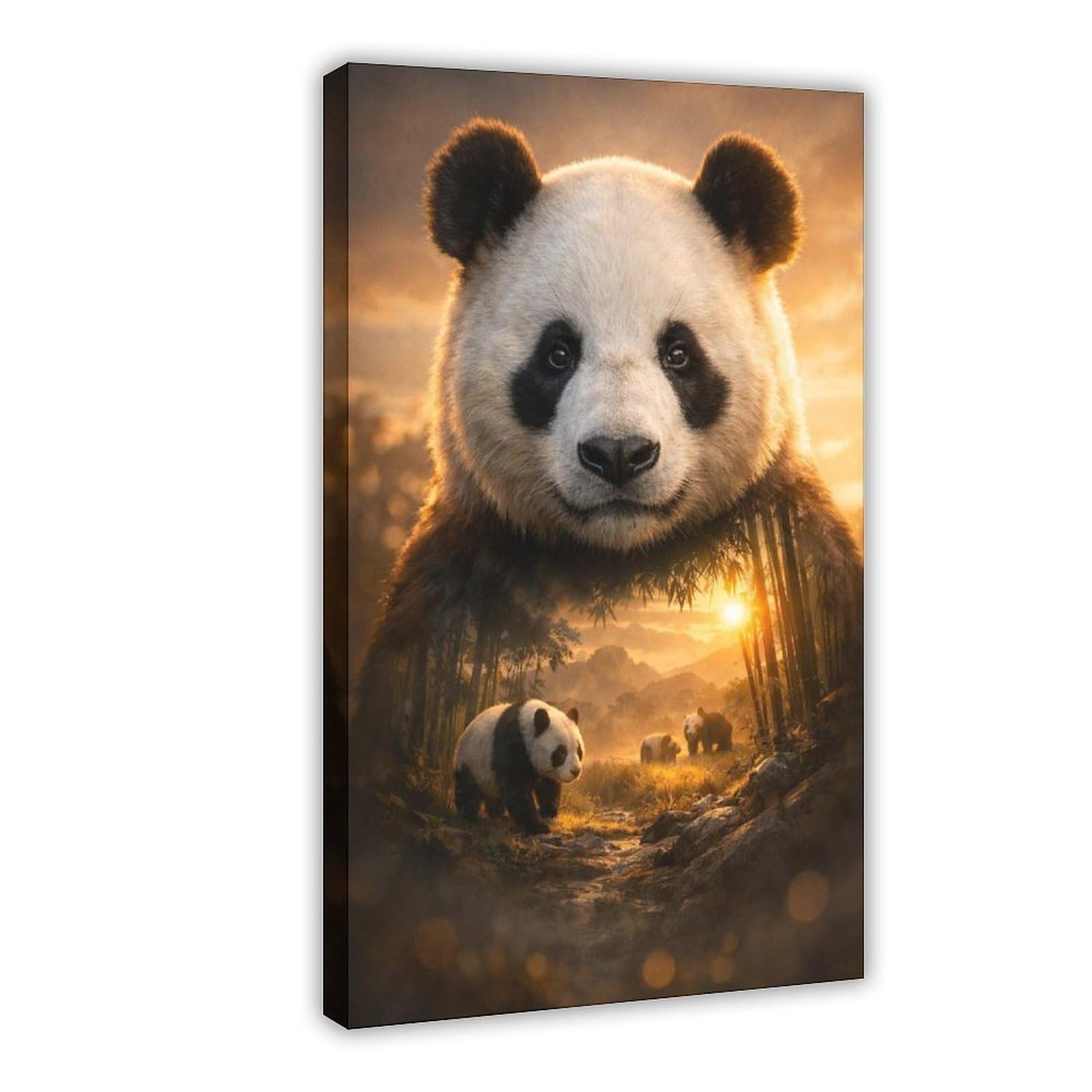 MRYCQ Panda Poster Canvas Poster for Office Decor Gift