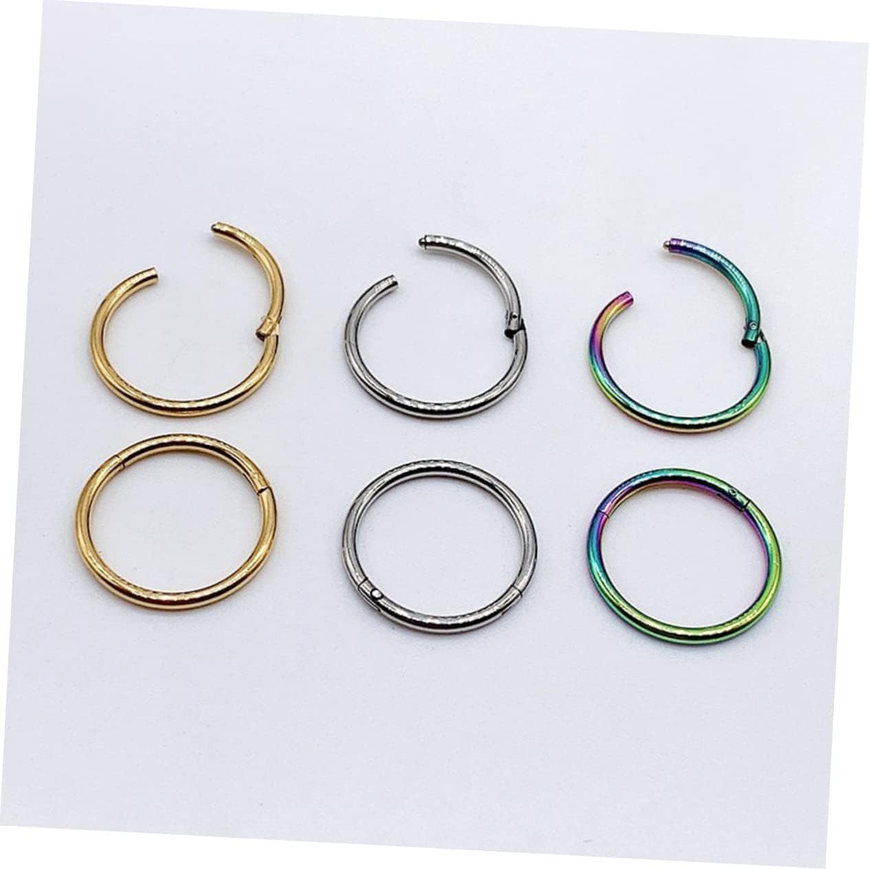 NOLITOY 5pcs Men Nose Hoop Earrings Nose Rings Hoops Body Piercing Jewelry Rings