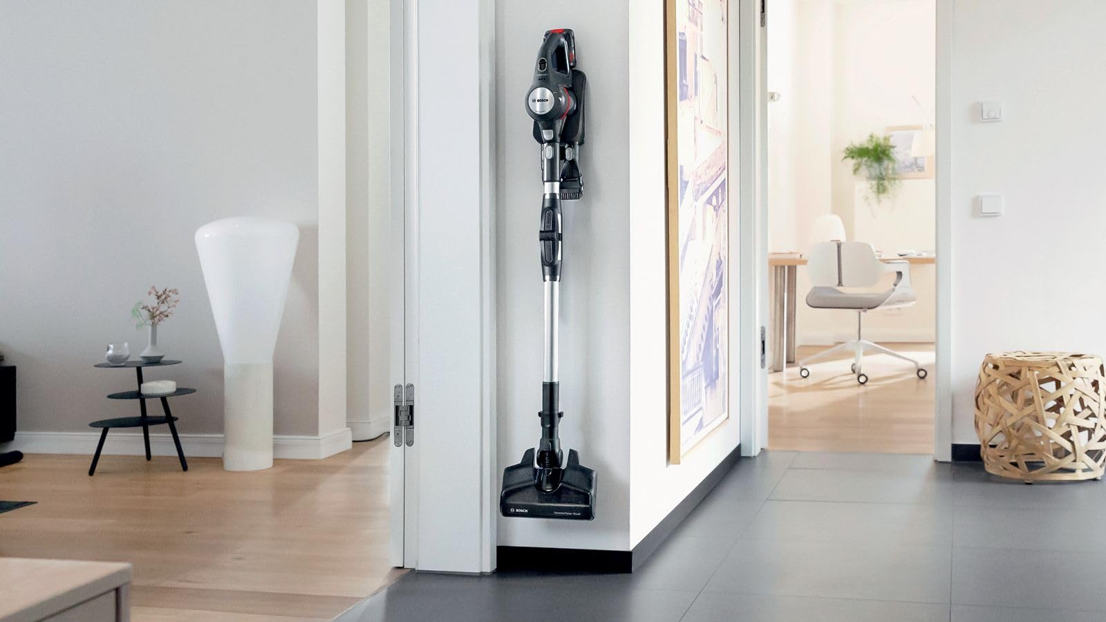 Bosch Unlimited Serie 7, Scopa Elettrica Senza Fili, Batteria Ricaricabile 3,0 Ah, Flex Tube, Aspirapolvere Portatile dal Design Leggero, Accessori, Luci LED, Grigio Scuro, BCS711A