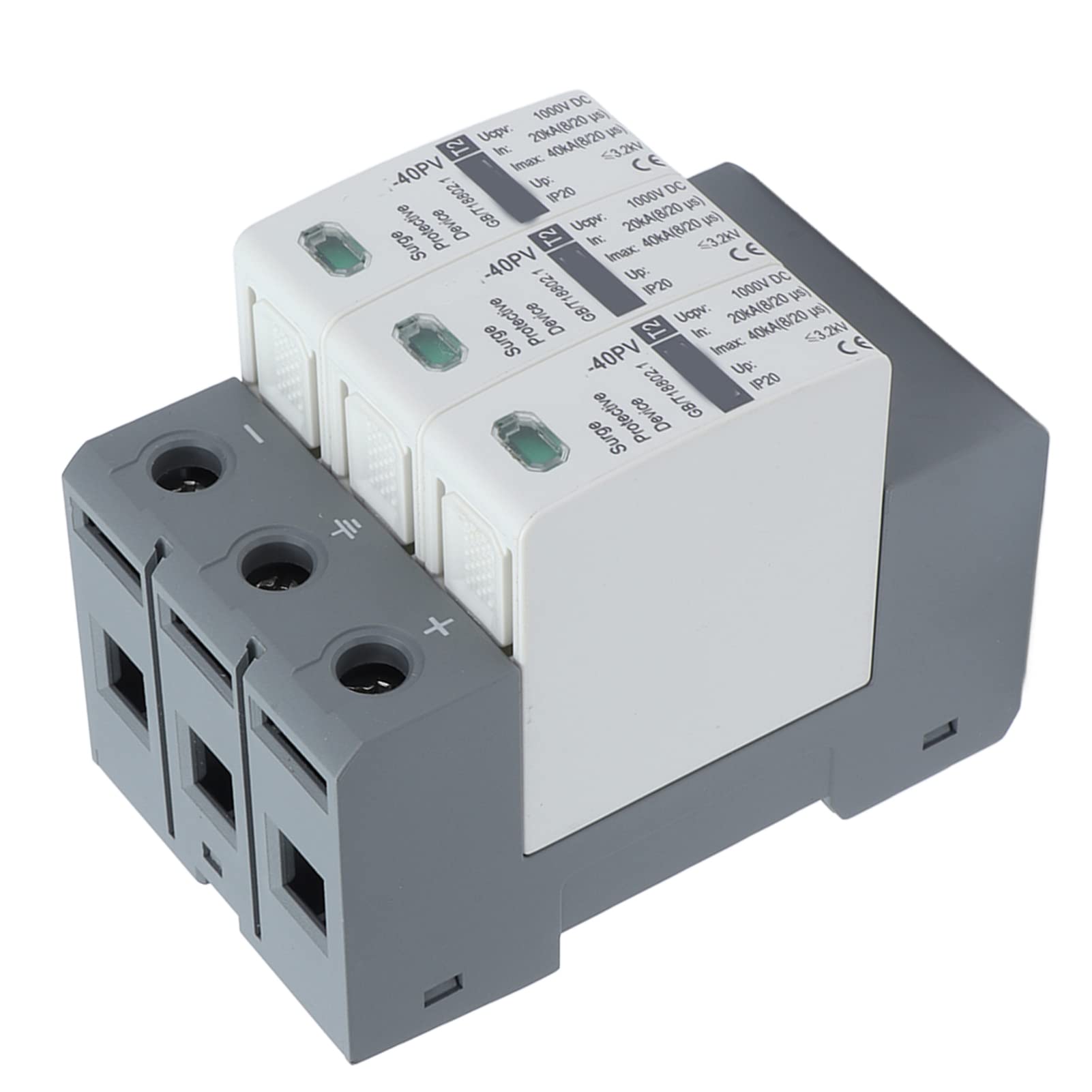 CHLT-40PV Voltage Surge Arrester Device 1000V DC 3P House Low Voltage Protector Device 20?40KA Photovoltaic Thunder Protector for DC Power System