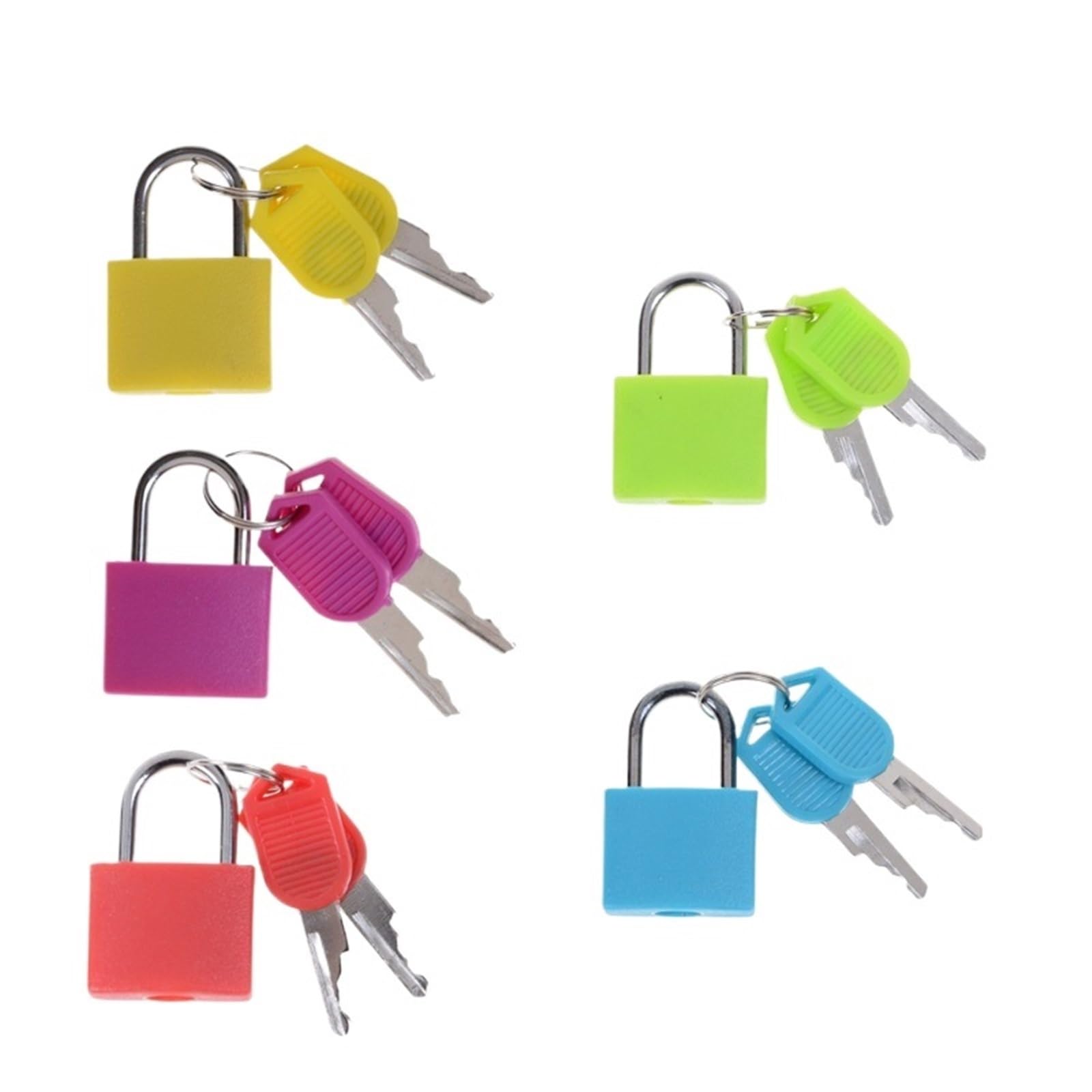 Lock Luggage 5PCS 22mm Small Mini Strong Steel Padlock Travel Suitcase Diary Lock with 2 Keys(5pcs 5 Colors)