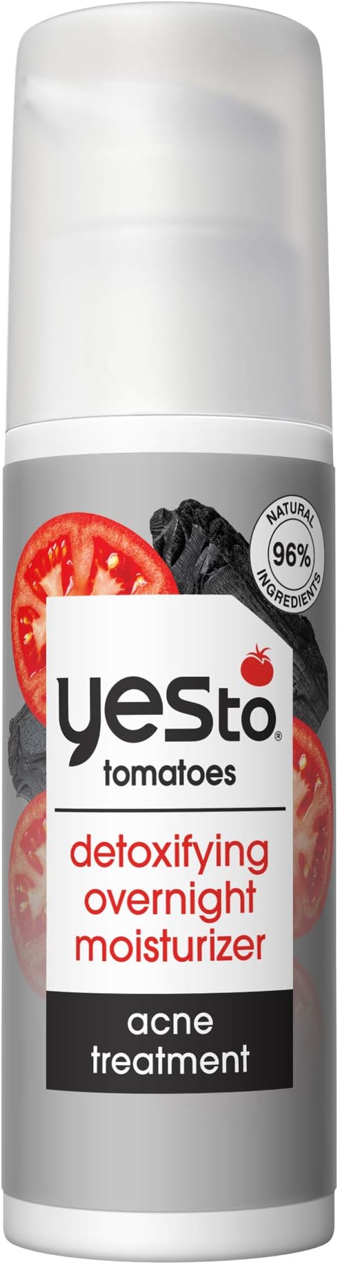 Tomatoes Detoxifying Overnight Moisturizer, Quick-Absorbing Formula That Helps Exfoliate Skin & Prevent New Acne, With Salicylic Acid & Charcoal, Natural, Vegan & Cruelty Free, 1.7 Fl Oz