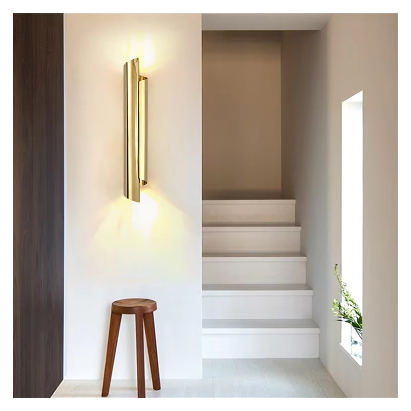 SMCCYYSD Nordic Designer Gold Stainless Steel Wall Lamp - Post Modern Bedside & Bedroom Lighting, Contemporary Restaurant Aisle Fixture, Elegant Art Decor for Home