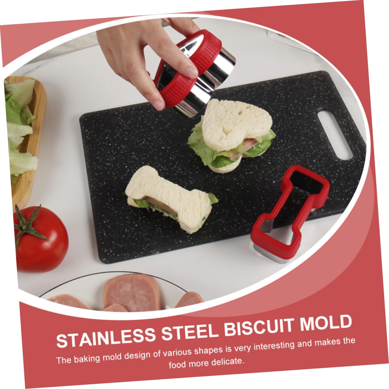 ABOOFAN 5 Juegos Molde Para Hornear Te Amo Molde Para Panqueques Para Cake Pops Cortador De Galletas Redondo Cortador De Galletas Rectangular Para Paletas 3 piezas * 5