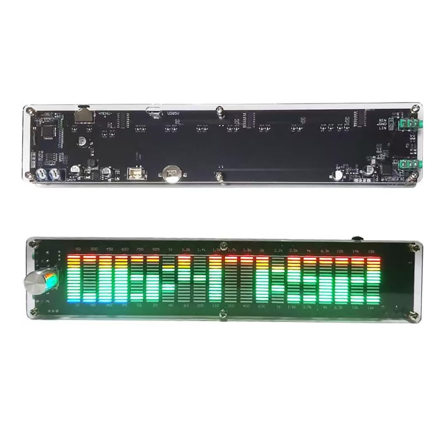 COYEUX Indicador De Espectro Musical, Analizador De Espectro De Audio LED, Ecualizador De 15 Bandas, Procesador Digital DSP Integrado, para Audio Doméstico/de Oficina/de Estudio
