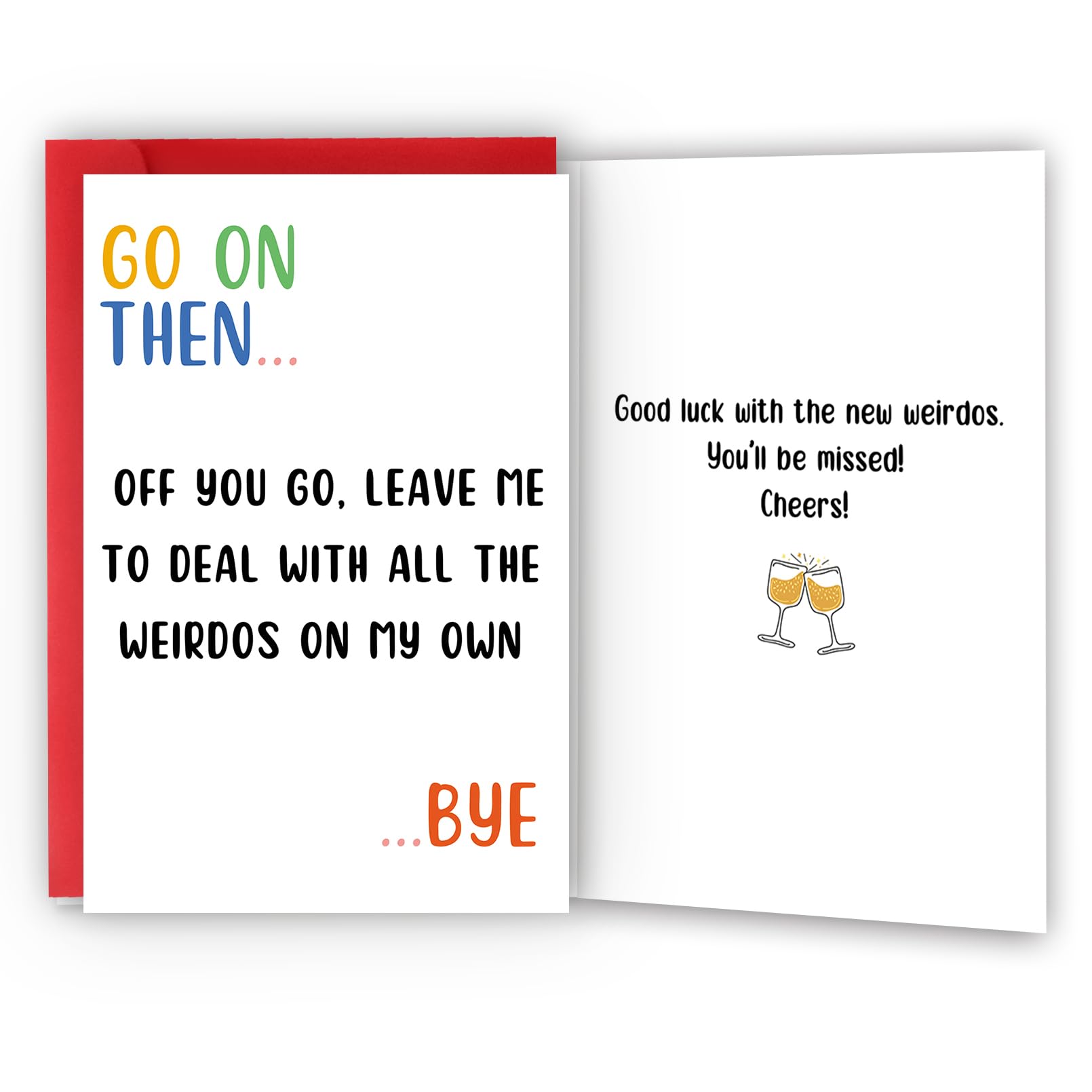 Hongshan Funny Leaving Card for Coworker,Farewell Card for Friend Bestie,Going Away Gift for Women Men,Gift for Colleague Leaving