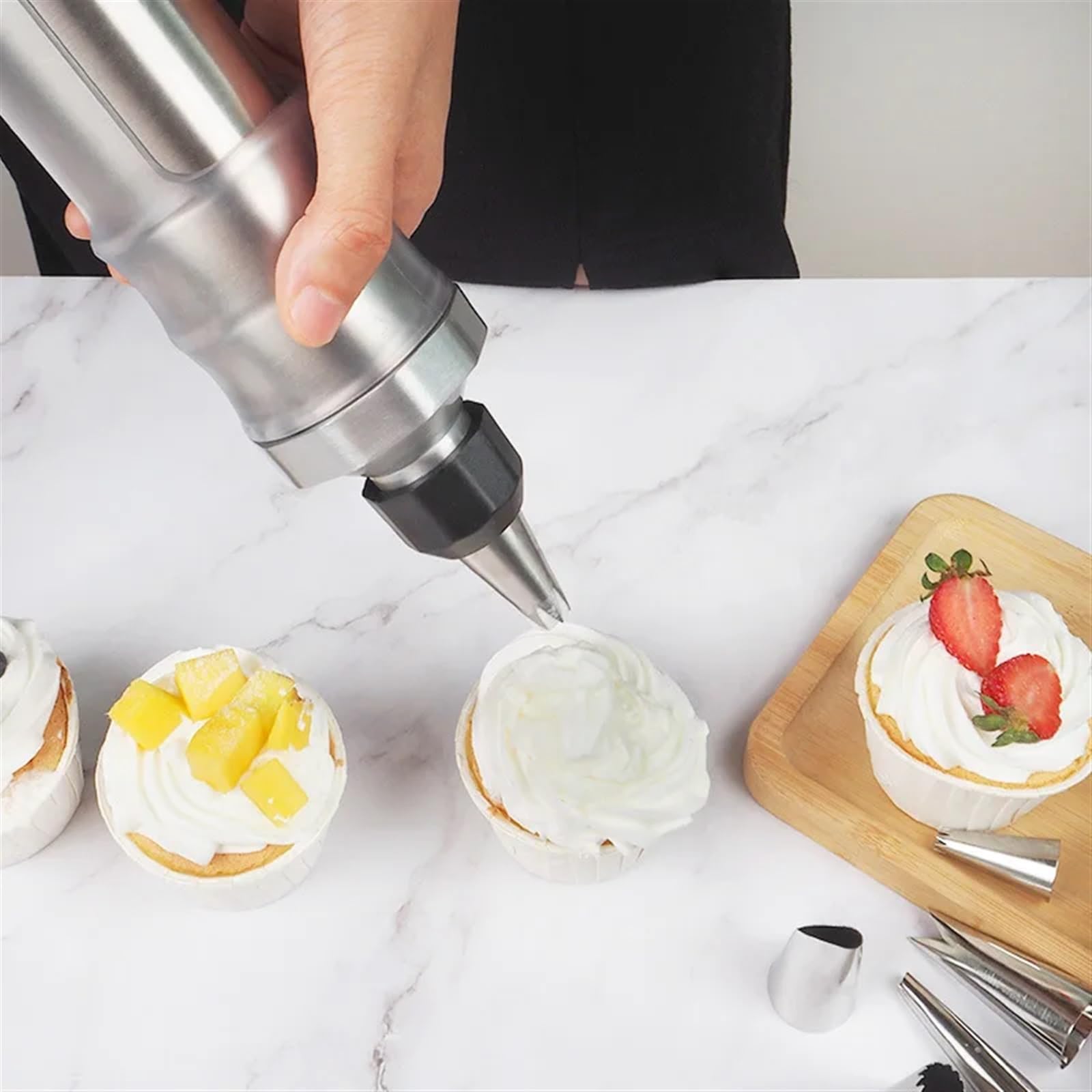 Tortenspritze Garnierspritze Cremefarbenes Keks-Dekorationsset | Spritze for Gebäck, Kekse, Kuchen, Blumenform