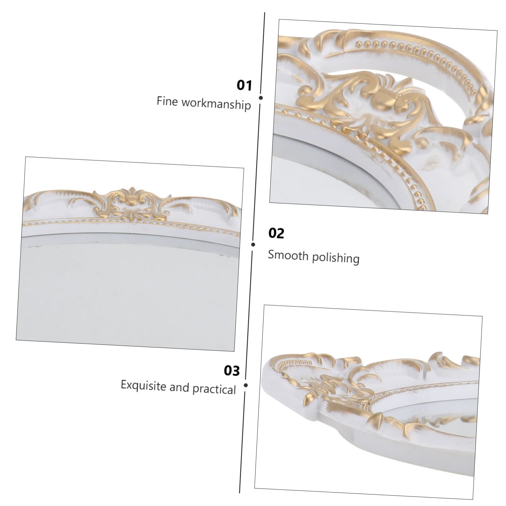 Alipis Vassoio Con Specchio Cosmetico Retrò Contenitore Decorativo Accessorio Fotografico Elegante Per Gli Amici