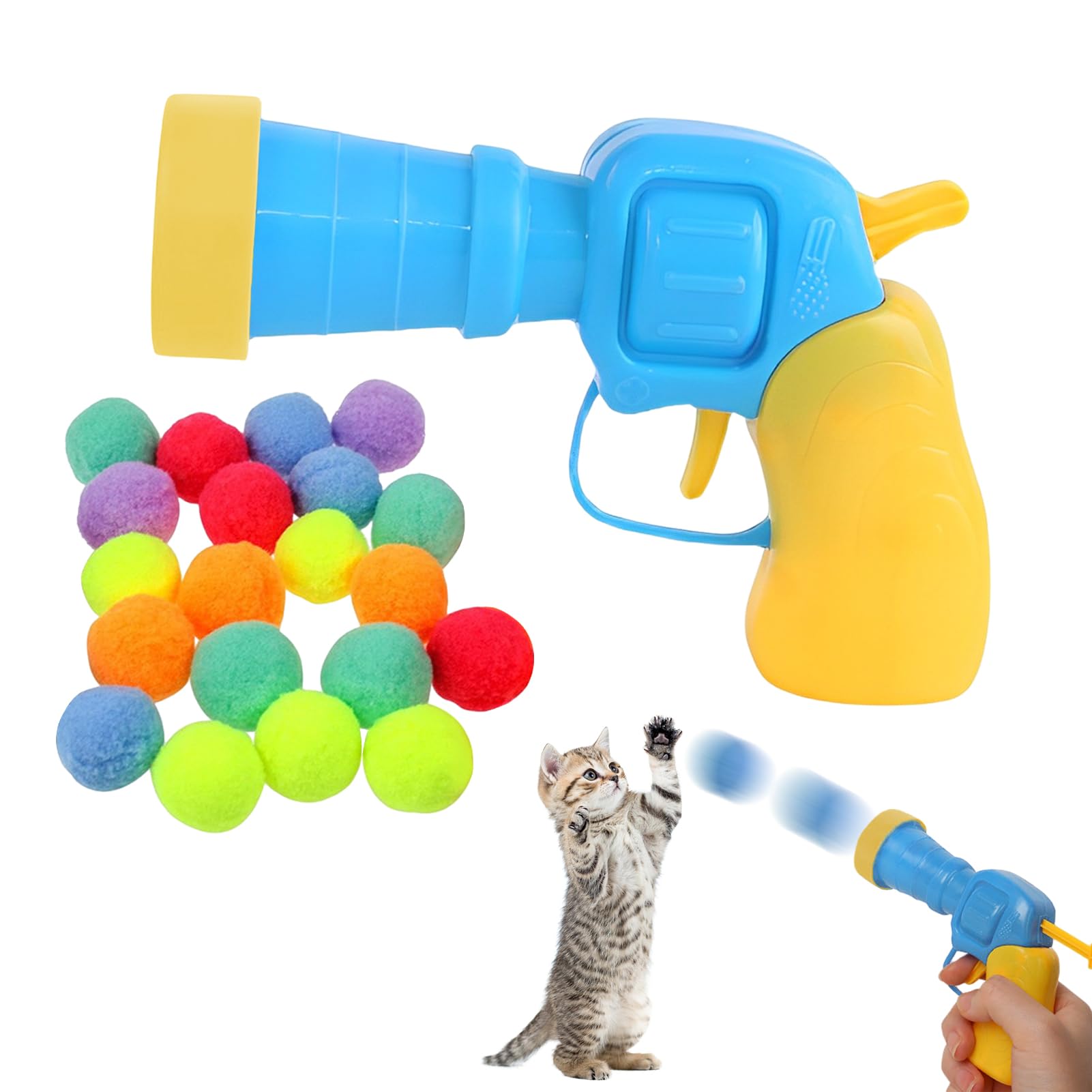 Amazon | 猫用おもちゃボール 猫ポンポンボール ボールランチャー 子猫