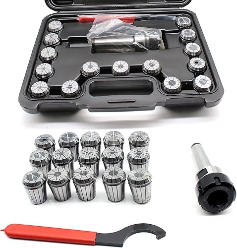 Juego de pinzas de resorte, 15X MT3 ER32 M12 Juego de llaves de soporte de pinza de resorte para fresadora MT3 con caja MT3 vástago ER32 Chuck con