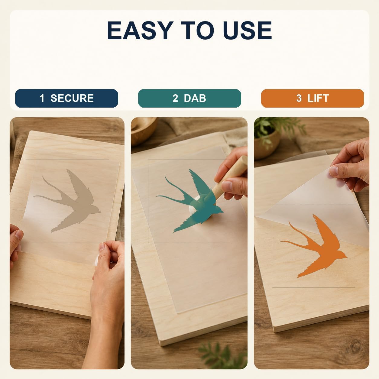 MAGJUCHE Flying Bird Stencil 6 Inches, Reusable Grass Stencil for Painting DIY Crafts Decor image 4