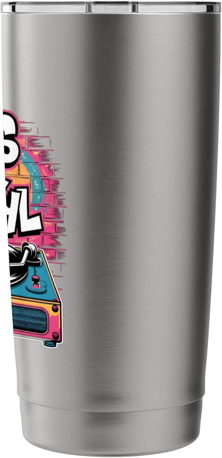 Sounds better on vinyl cool urban hip hop dj records novelty Stainless Steel Insulated Tumbler image 2