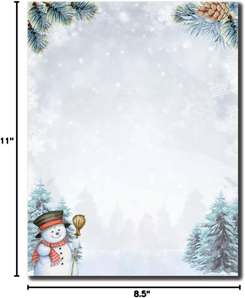 Smiling Snowman Letterhead Laser & Inkjet Printer Paper (100pk)