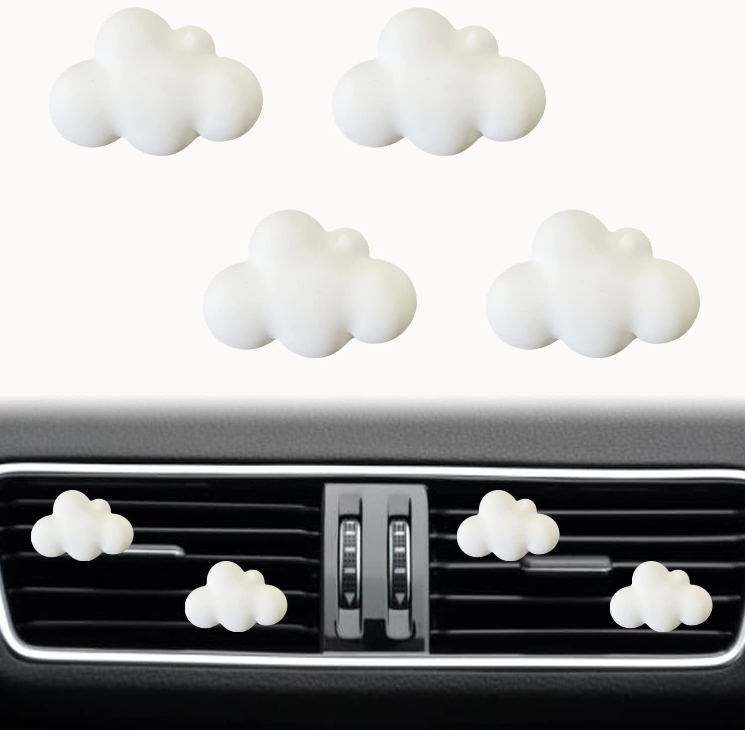 4 Pcs Cloud Air Vent Clips, Cute Cloud Car Air Fresheners