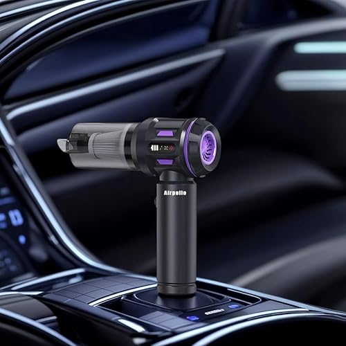 Miniatura 7 de Airpollo Pro - Aspiradora de automóvil, 3 en 1, con pantalla LED, V2, portátil, 29000 Pa, aspirador inalámbrico recargable de alta potencia para el