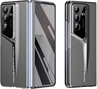 Plating Case for Honor Magic V2 Cover,Screen Protector Electroplated Luxury AG Matte Bumper Stylish Scratch Resistant Shockproof Anti-Drop Protective Phone Case-Gray
