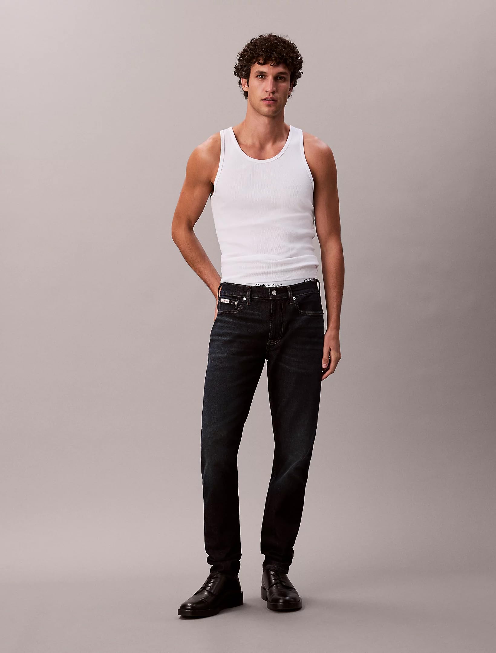 Calvin Klein Pamuklu Slim Fit Normal Bel Dar Paça Jeans LV04RD700GZY0 Erkek KOT PANTOLON LV04RD700G ZY0