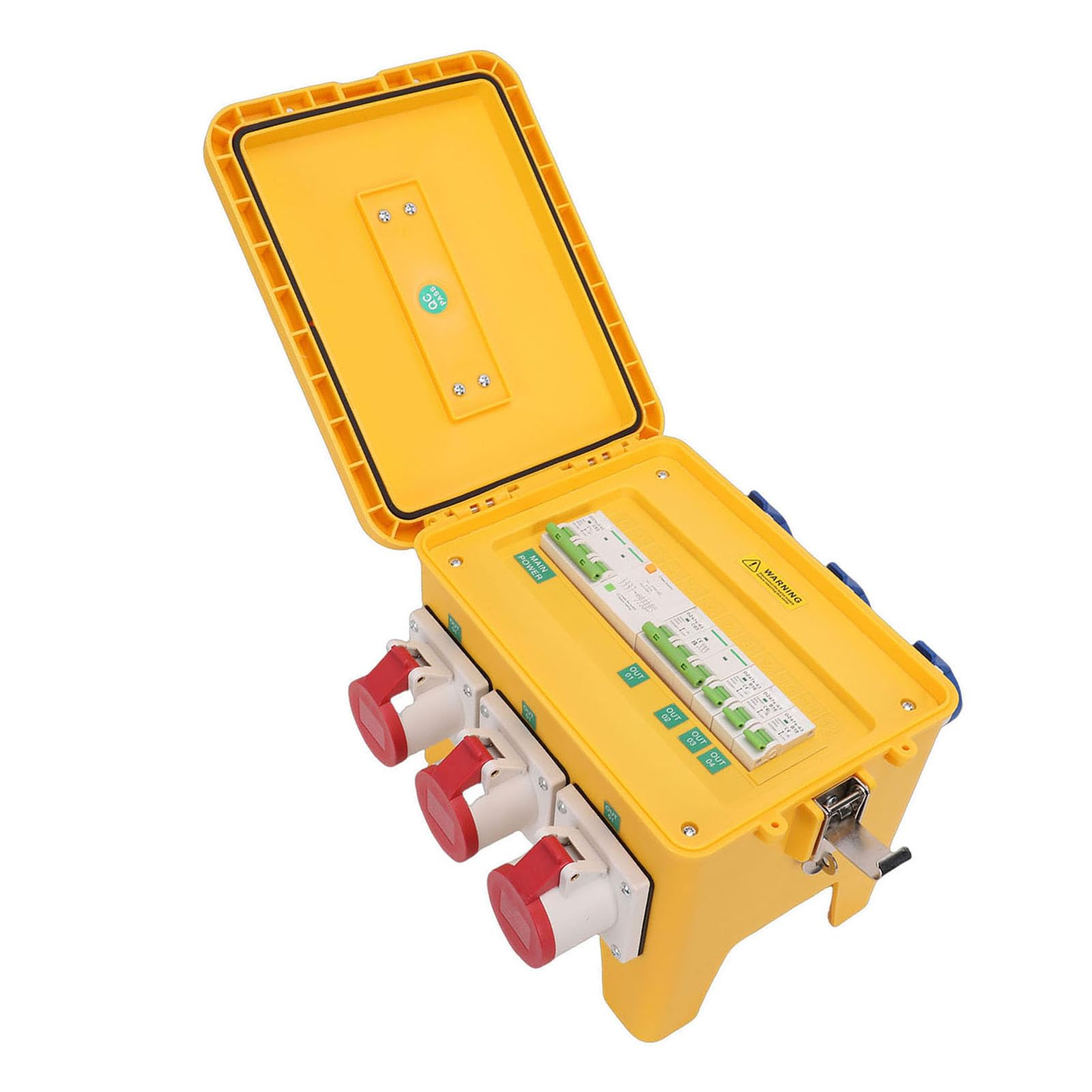 Scatola di Distribuzione Elettrica, 16A IP65 Impermeabile 3 Prese CEE 3P 3 CEE 4P Scatola di Distribuzione Elettrica di Esterna con Maniglia per il Trasporto per Casa da Cantiere