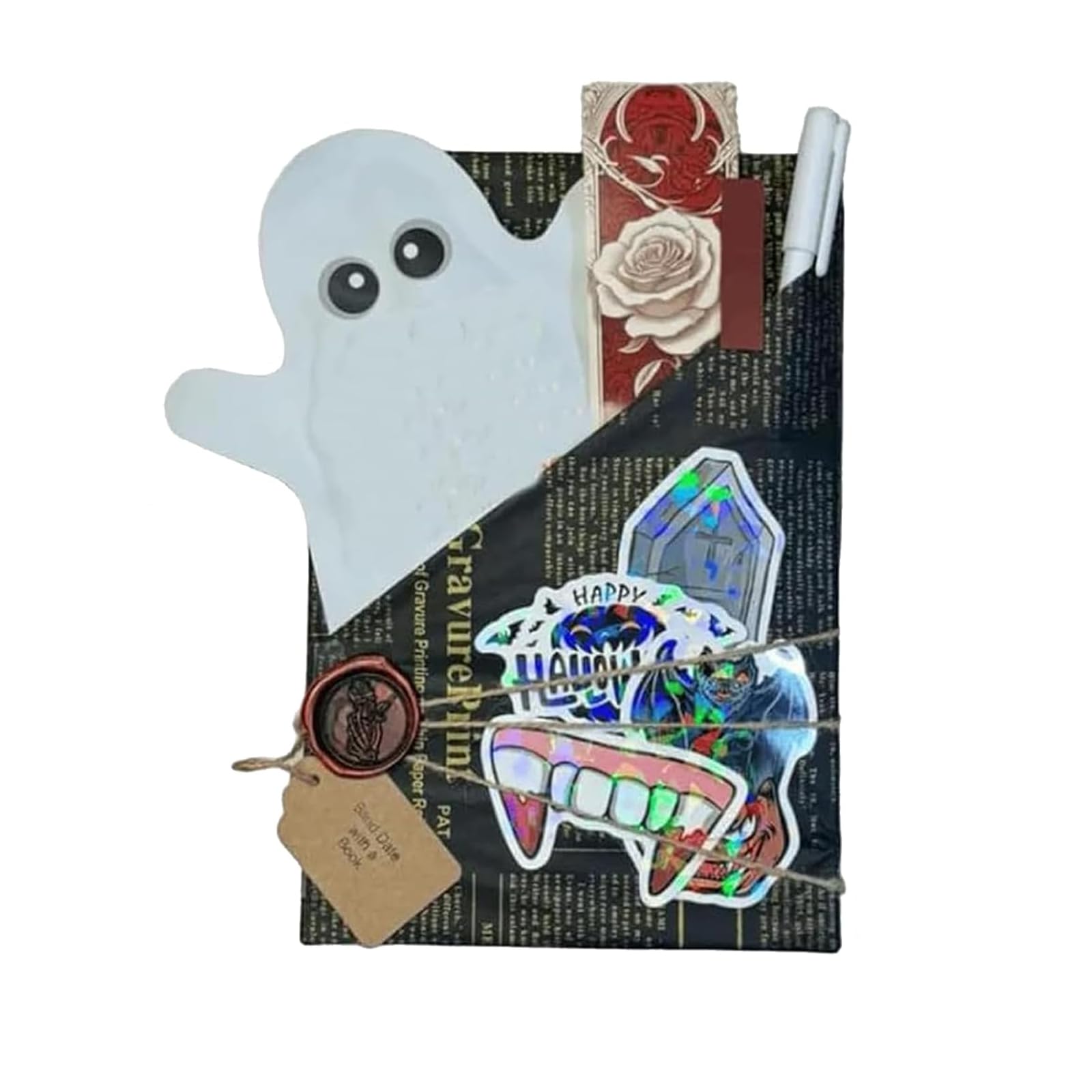 NPLSEO Halloween Witch Blind Date with a Book, Gothic Mystery Halloween Books Gift Set, Horror Halloweens Blinds Date with a Book, Mystery Books Gift Set, Ghostly Blind Dates Box Gifts Sets (C)