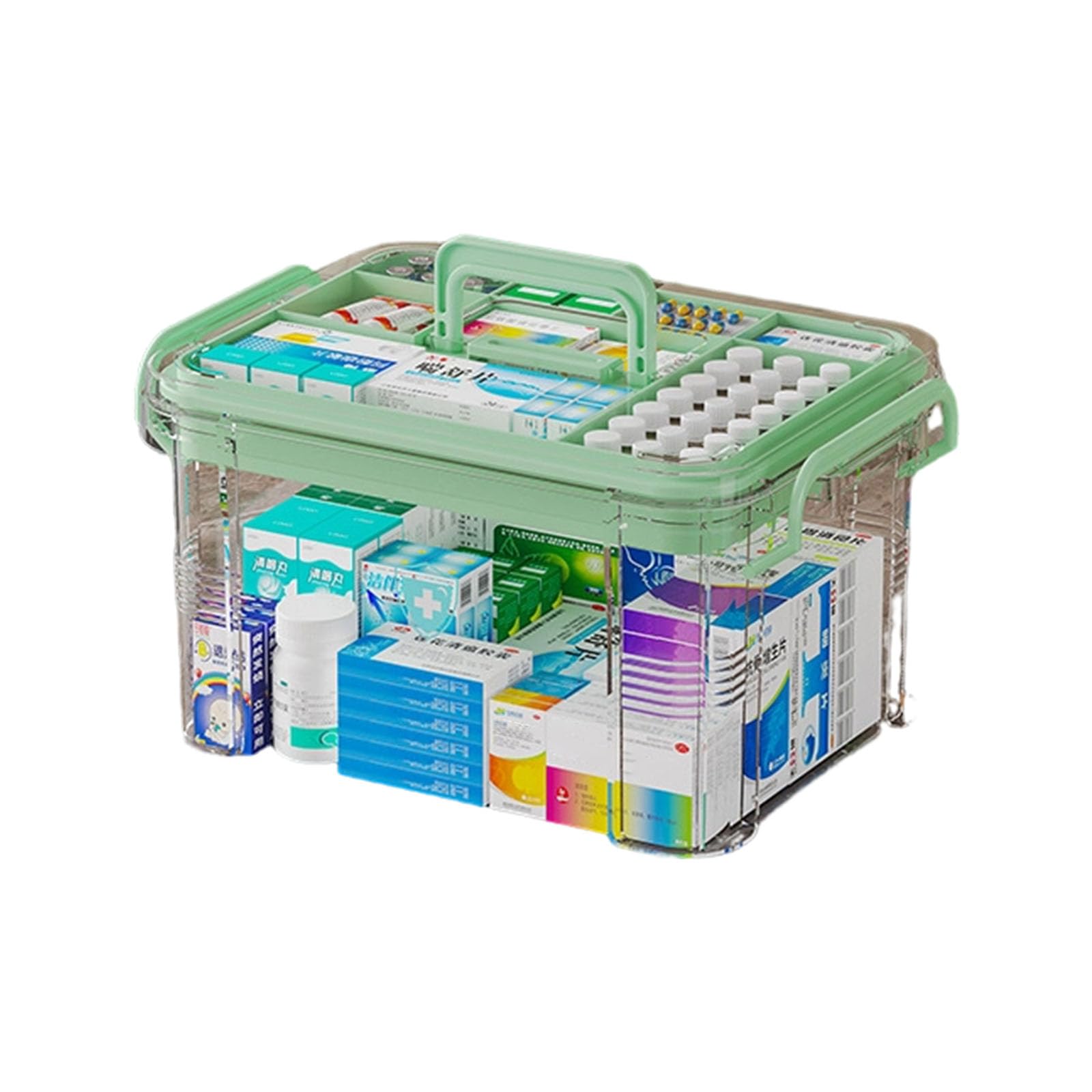 Limtula PP Medicines Organizers Clear Lid Multilayer Compartments Large Capacity Portable Box for Family Family Emergencys Medicines Organizers