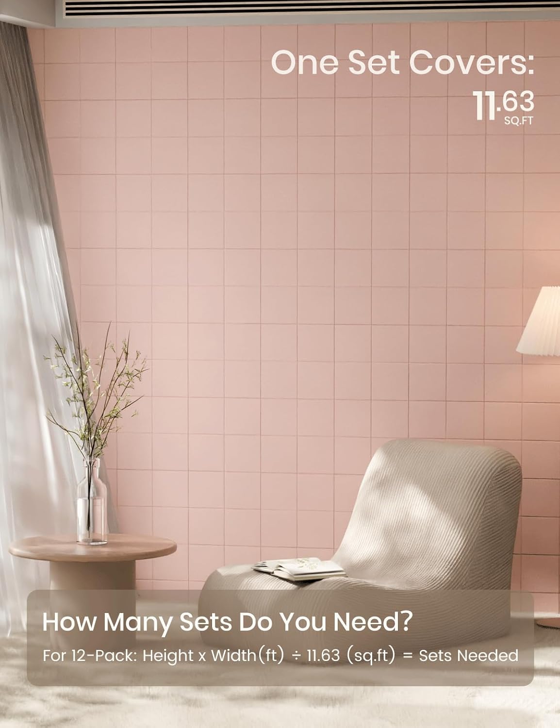 Fluxynara Large Felt Bulletin Board 48" x 36" Cork Board Alternative-12 Pack with 70 Safe Removable Adhesive Tabs, Cork Boards for Walls Cork Board for Home Office Classroom Pin Board-Pink