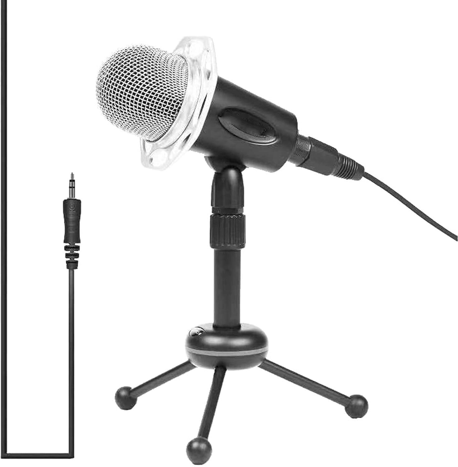 Mikrofon pojemnościowy do nagrań przewodowych, zestaw ze stojakiem na biurko, do studiów karaoke