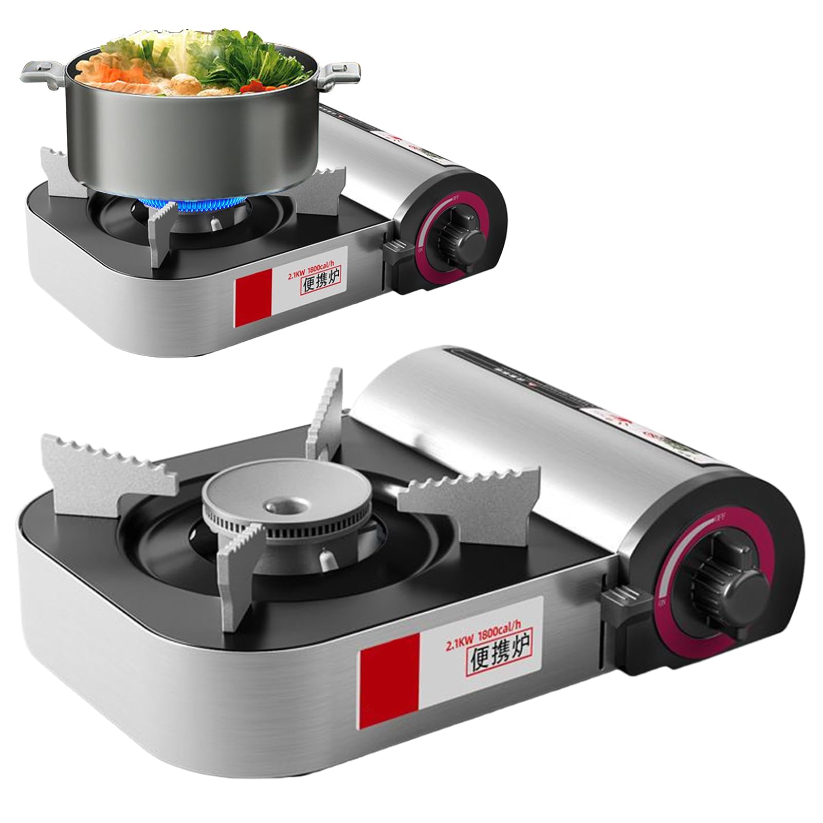 Tragbarer Campingkocher - Tragbarer Campingkocher Brenner - 2100W Windgeschütztes Kochwerkzeug Leichtes Küchenzubehör Für Outdoor Indoor Grillen Backpacking