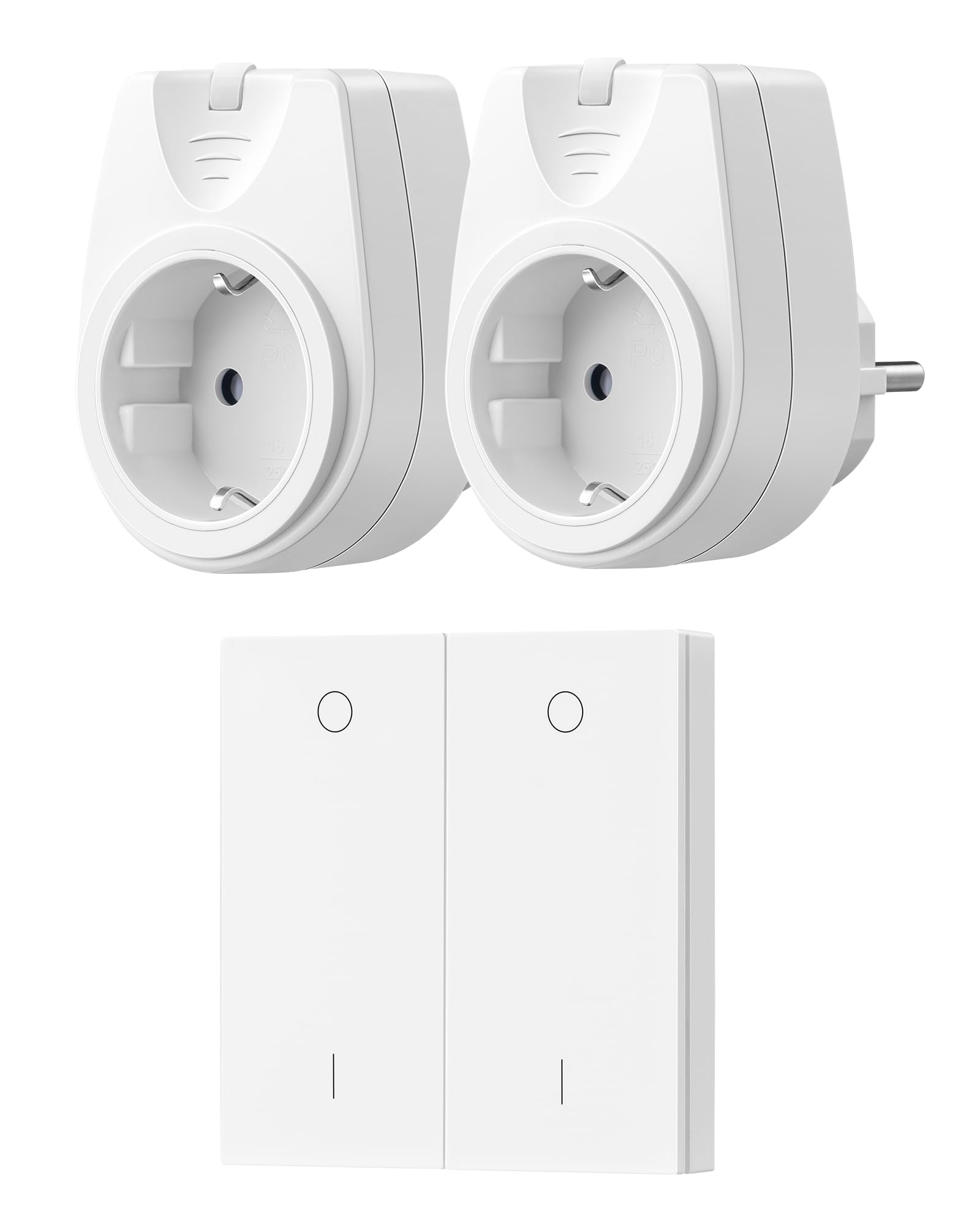 DEWENWILS Enchufe Inalámbrico con Mando a Distancia, 16A, 3500W, Interruptor de Pared Inalámbrico, Sin Necesidad de Cable, Interruptor de Luz Ampliable para Decoración Navideña, Alcance de 30 m Global Recycled Standard Global Recycled Standard Global Recycled Standard