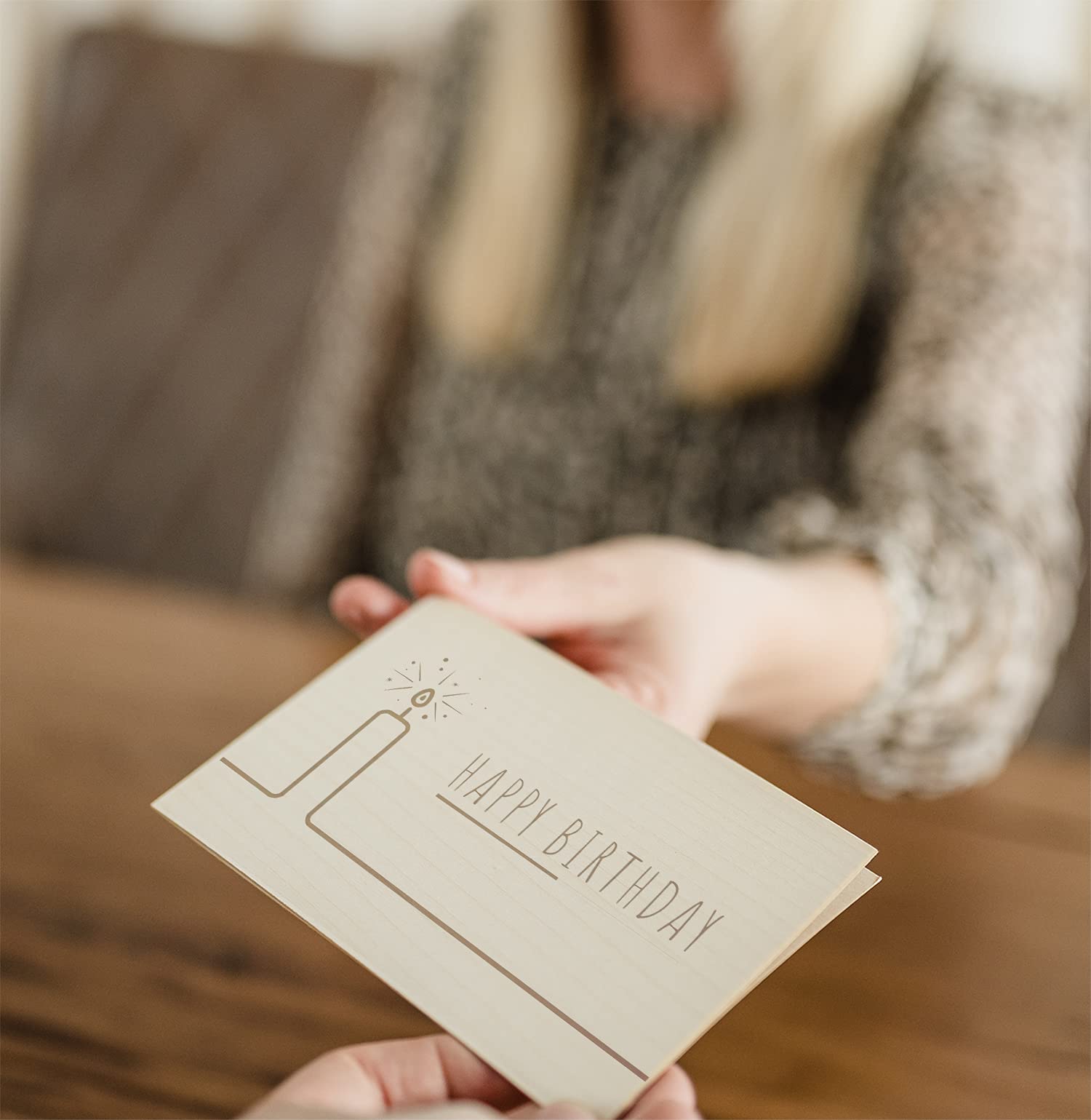 Carte De Vœux En Bois – Carte Postale – 100% Fabriquée à La Main En Autriche – Carte Postale