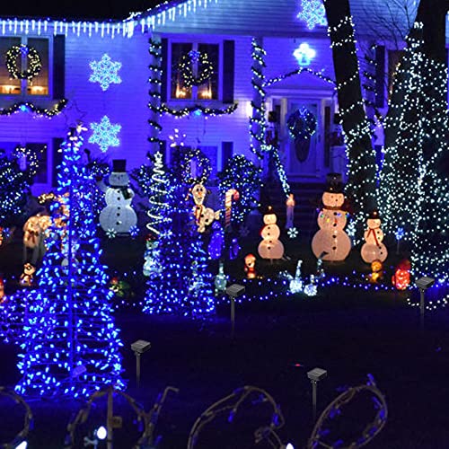 Image of Dazzle Bright 2 Pack Solar String Lights Outdoor, Total 80FT 240LED Solar Powered Waterproof Fairy Lights 8 Modes, Copper Wire Lights for Christmas Patio Party Tree Yard Decoration (Blue)