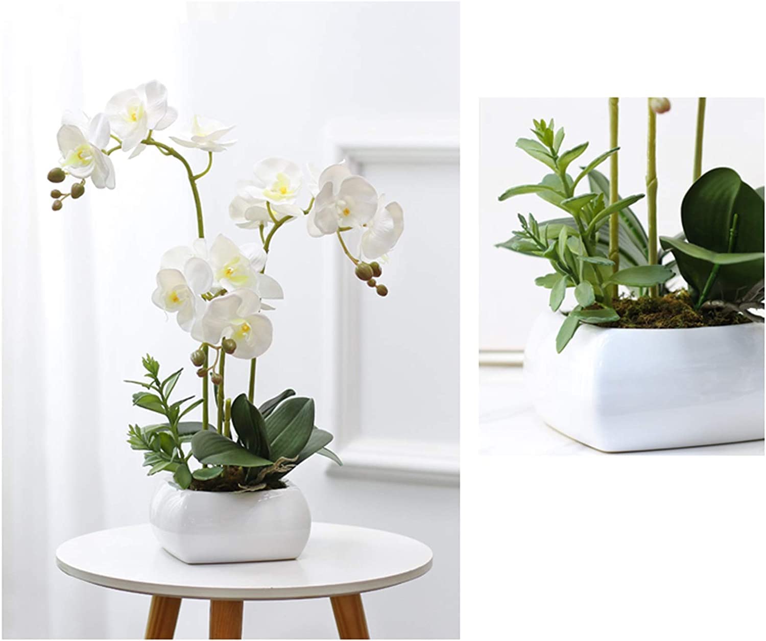 Fiori artificiali Fiori artificiali Vaso decorativo in porcellana Lattice di poliuretano Fiori artificiali Phalaenopsis Vaso per piante Bellissimo,