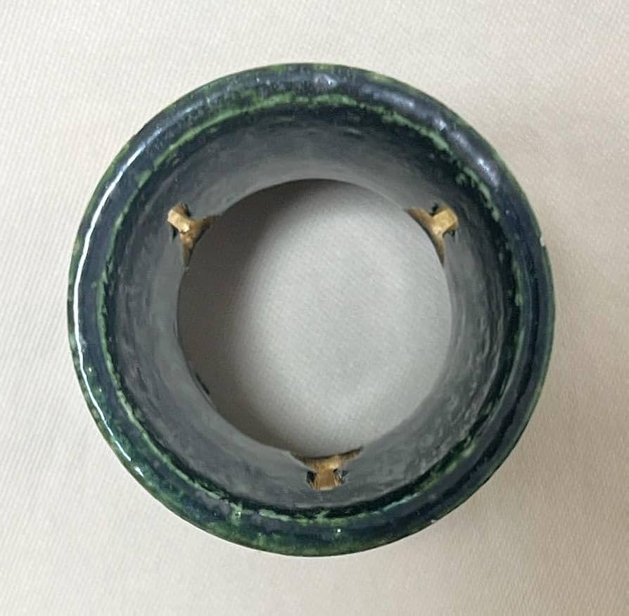 青釉　大樋焼　十代目 大樋長左衛門造　立鶴彫　蓋置　茶道具 Amazon.co.jp: 青釉 大樋焼 十代目 大樋長左衛門造 立鶴彫 蓋置