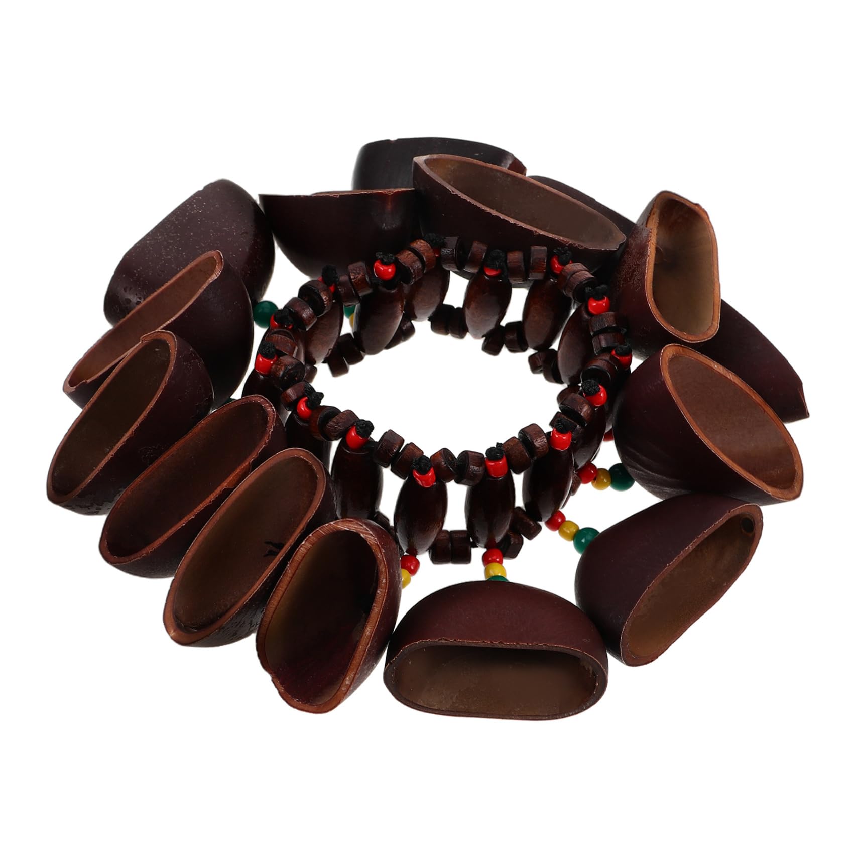 COSMEVIVI Crafted Drum Shell Bracelet African Style Nut Handbell Jewelry Dual Purpose Accessory for Music