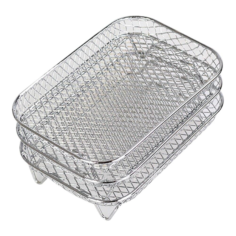Air Fryer Rack fit for Ninja Dual Air Fryer 3-Layer Food Dehydrator Rack Toast Rack Grill Air Fryer