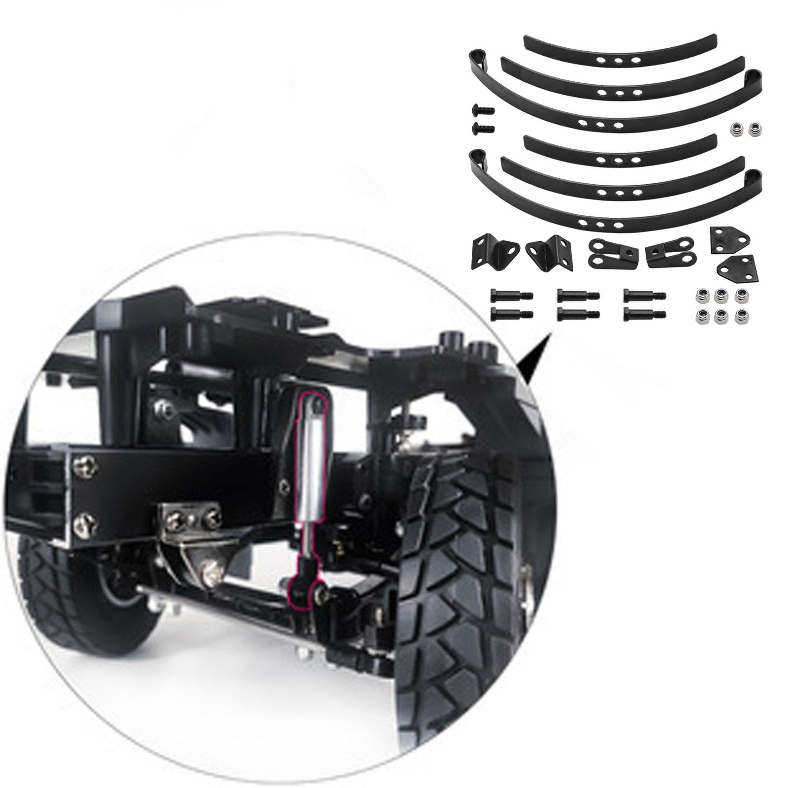 kowaku 1/14 Simulation Suspension Spring Car Accessories Replacement Black Portable High Performance Practical Metal RC Dump Truck, Front Bracket