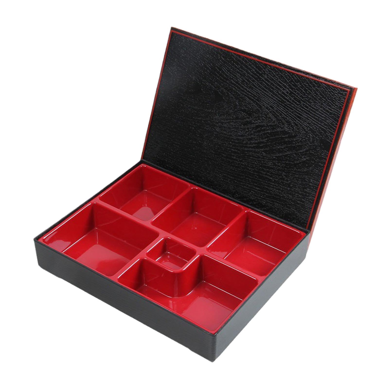 Boîte à Bento Japonaise, Noire, 6 Compartiments, Plateau à Japonais, Récipient Alimentaire pour Bureau, Restaurant, Style b