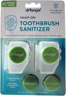 Dr. Tung's Snap-On Toothbrush Sanitizer 2 count (Pack of 2) - Assorted colors