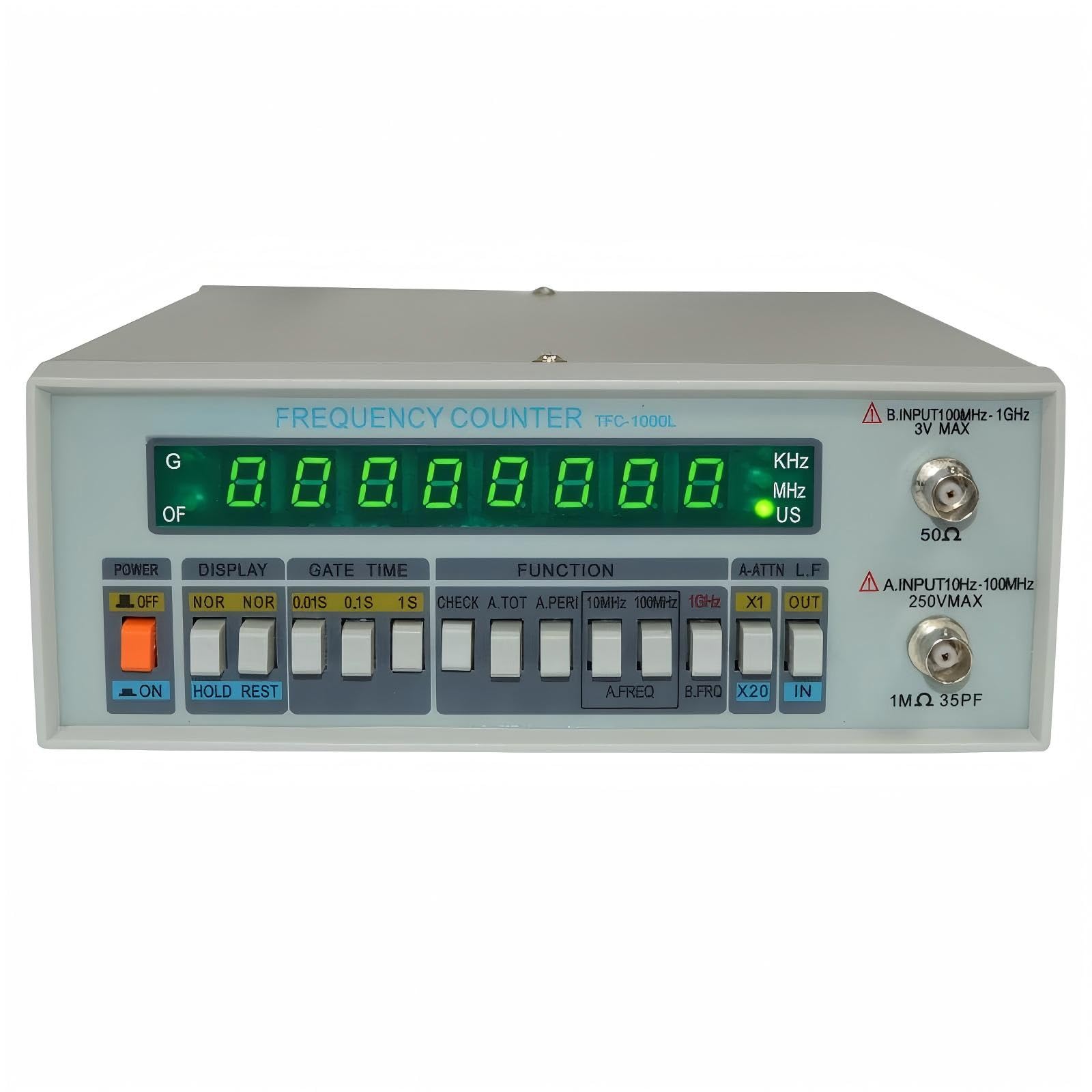 Frequenzimetro digitale TFC2700L, da 10 Hz a 2,7 GHz Alimentazione CC variabile | Con display LED a 8 cifre Strumento alimentato for la manutenzione elettronica