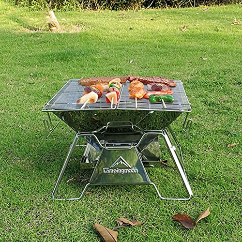 Yuxinkang Houtskoolgrill, draagbare BBQ-grill, inklapbare campinggrill van roestvrij staal, praktisch kookgereedschap… - Afbeelding 4