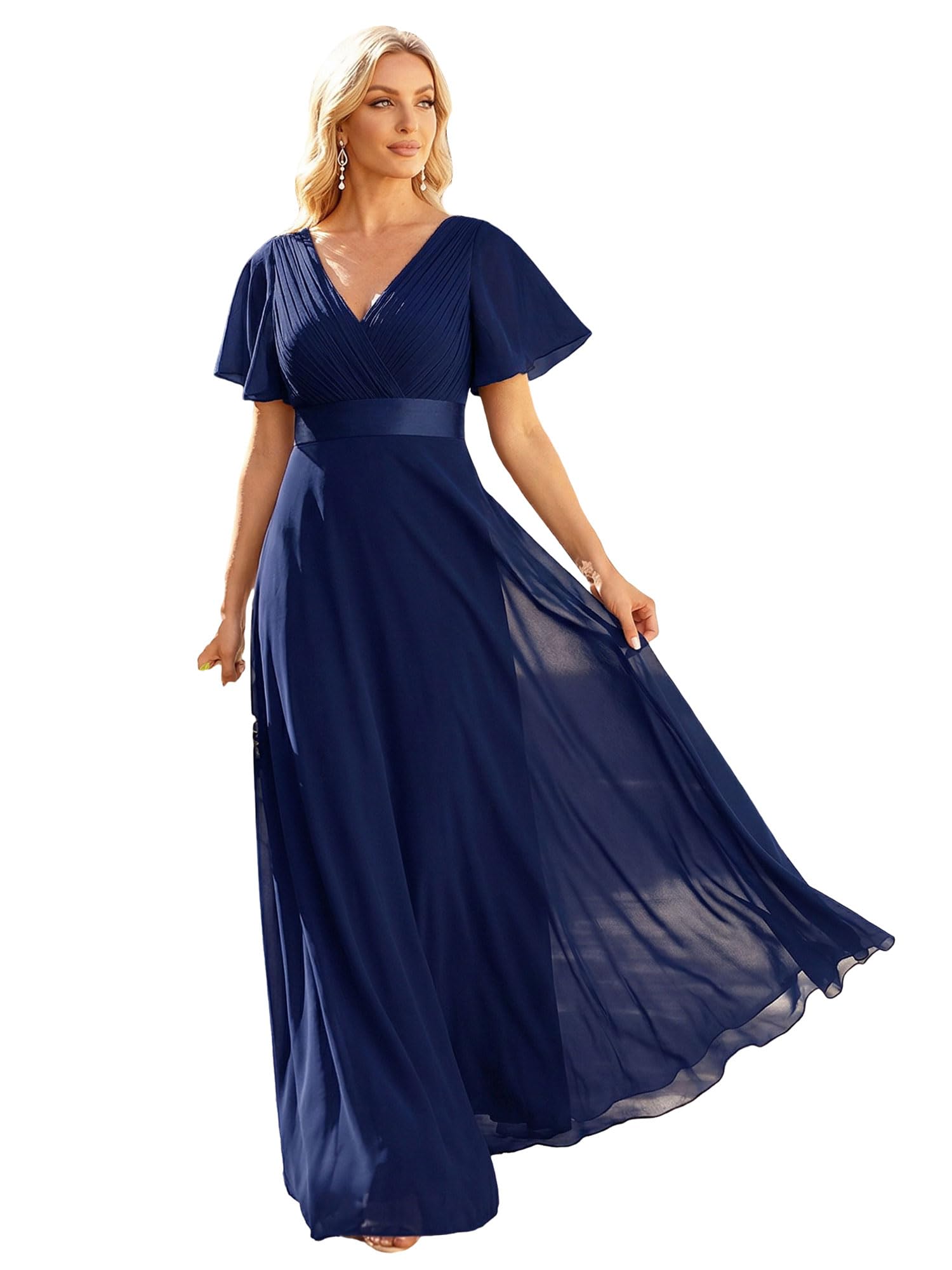 Ever-Pretty Robe de soirée en Double V-col et Manches Courtes EP09890