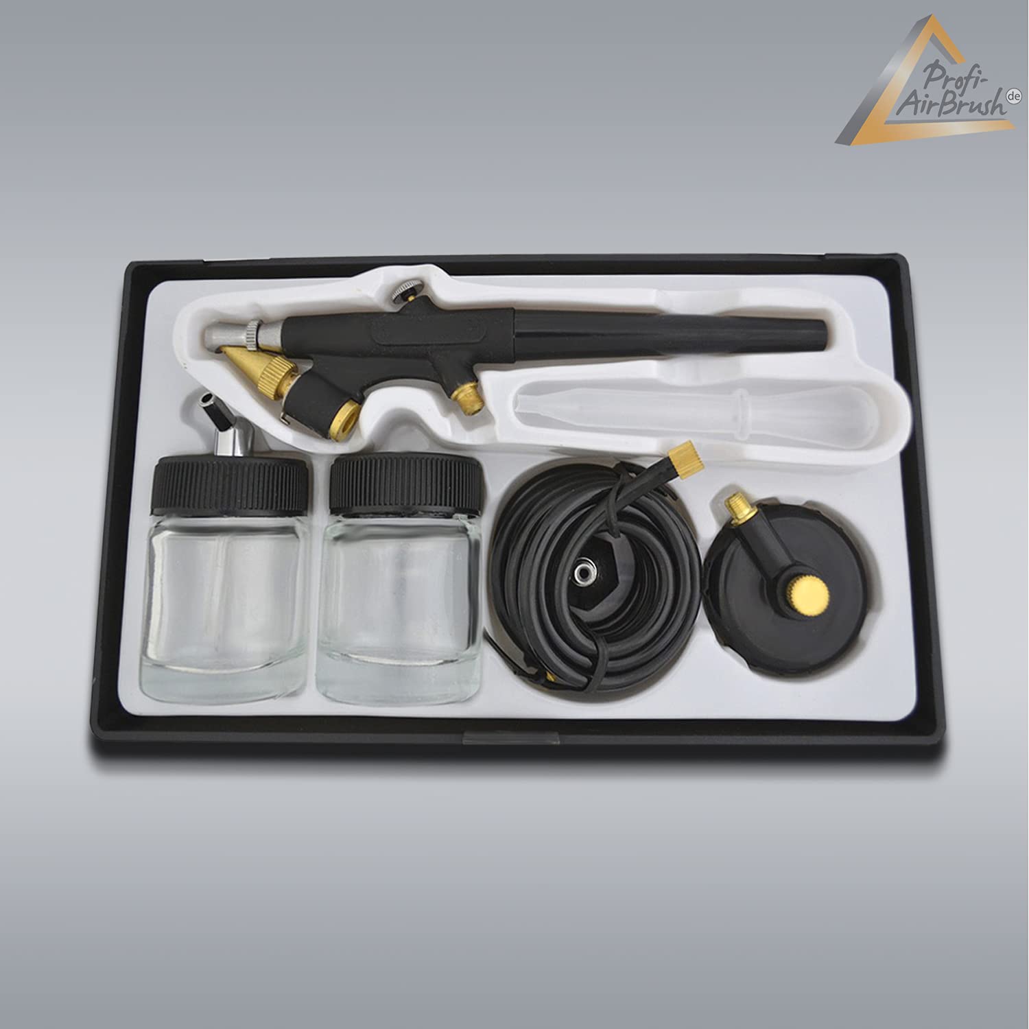 Limitowany super profesjonalny zestaw do aerografu Car Design I z bardzo cichym kompresorem Airbrush, 2 pistoletami, uchwytem manometrem, 3 w 1 Cleaning Pot, 5 szt. szczotek do czyszczenia i małych akcesoriów
