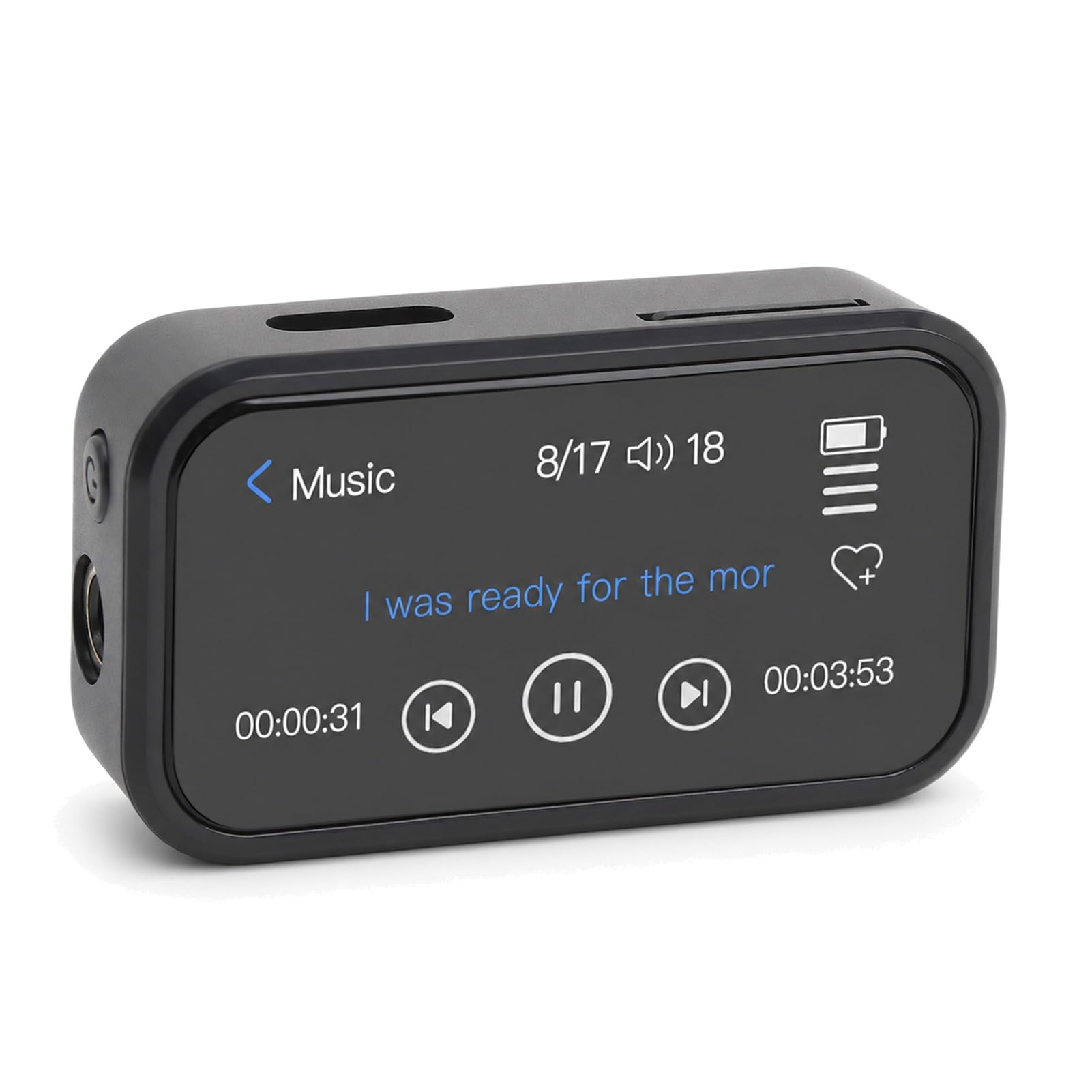 Lettore MP3 con Bluetooth 5.3, Lettore Musicale Portatile da 32 GB con Clip Posteriore, Audio HiFi Senza Perdite, Touchscreen da 1,47", Radio FM E-book