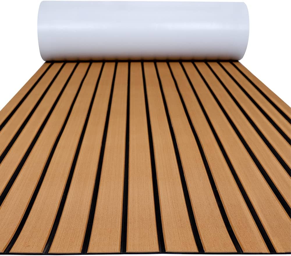 FOCEAN Boat Flooring EVA Foam Boat Decking, Faux Teak Marine Mat