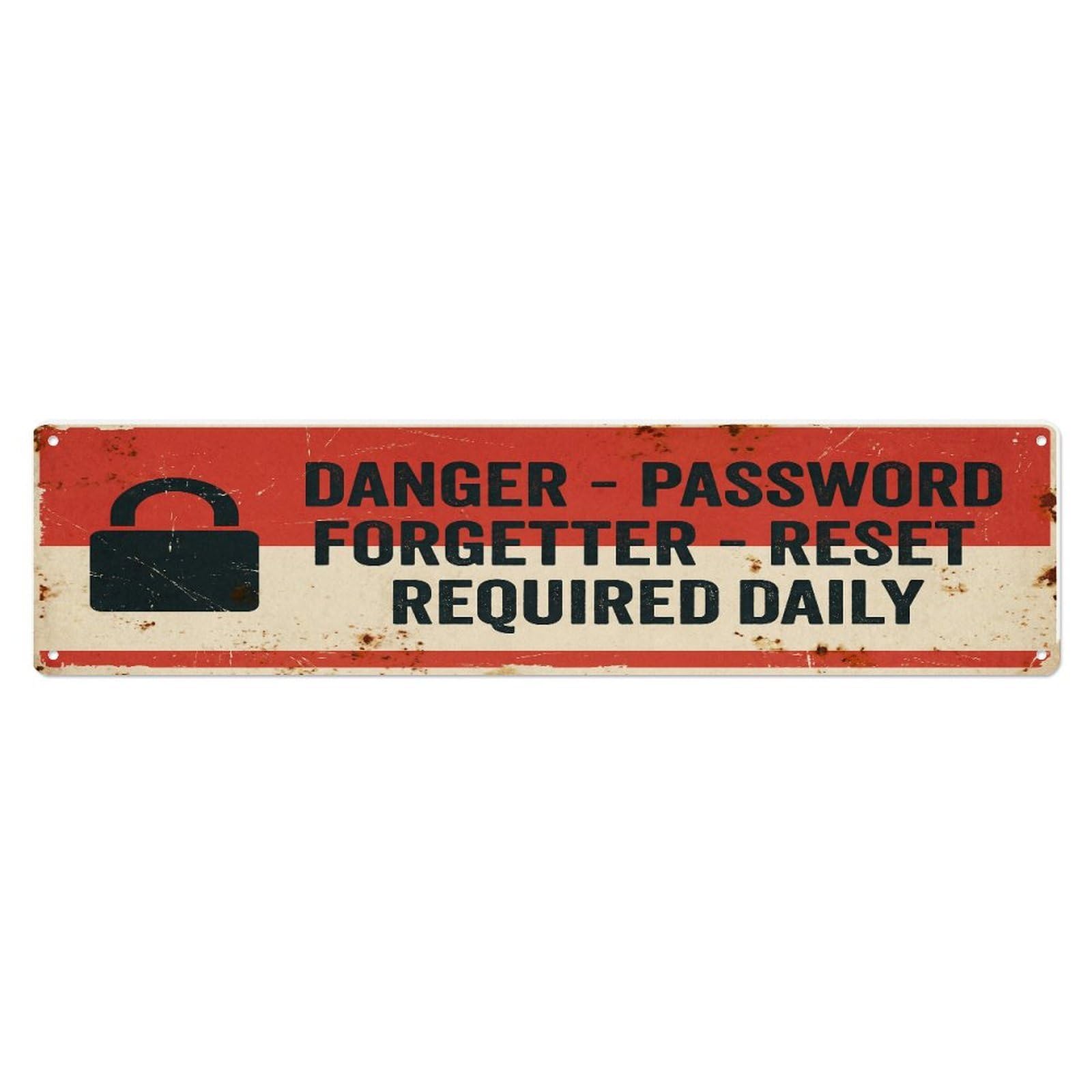 Fqcyn Style Metal Tin Sign Vintage Funny Danger Password Forgetter Warning