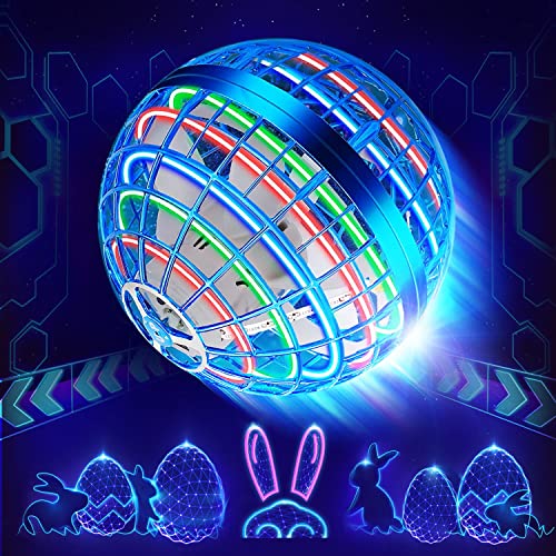 Flying Ball Toys , Floating Orb Ball Flying Toy, Magic Nebula Orbs Led Lights Infinity Flying Orb Boomerang Drone Ball Children's Day Birthday Gifts for Kids - Blue