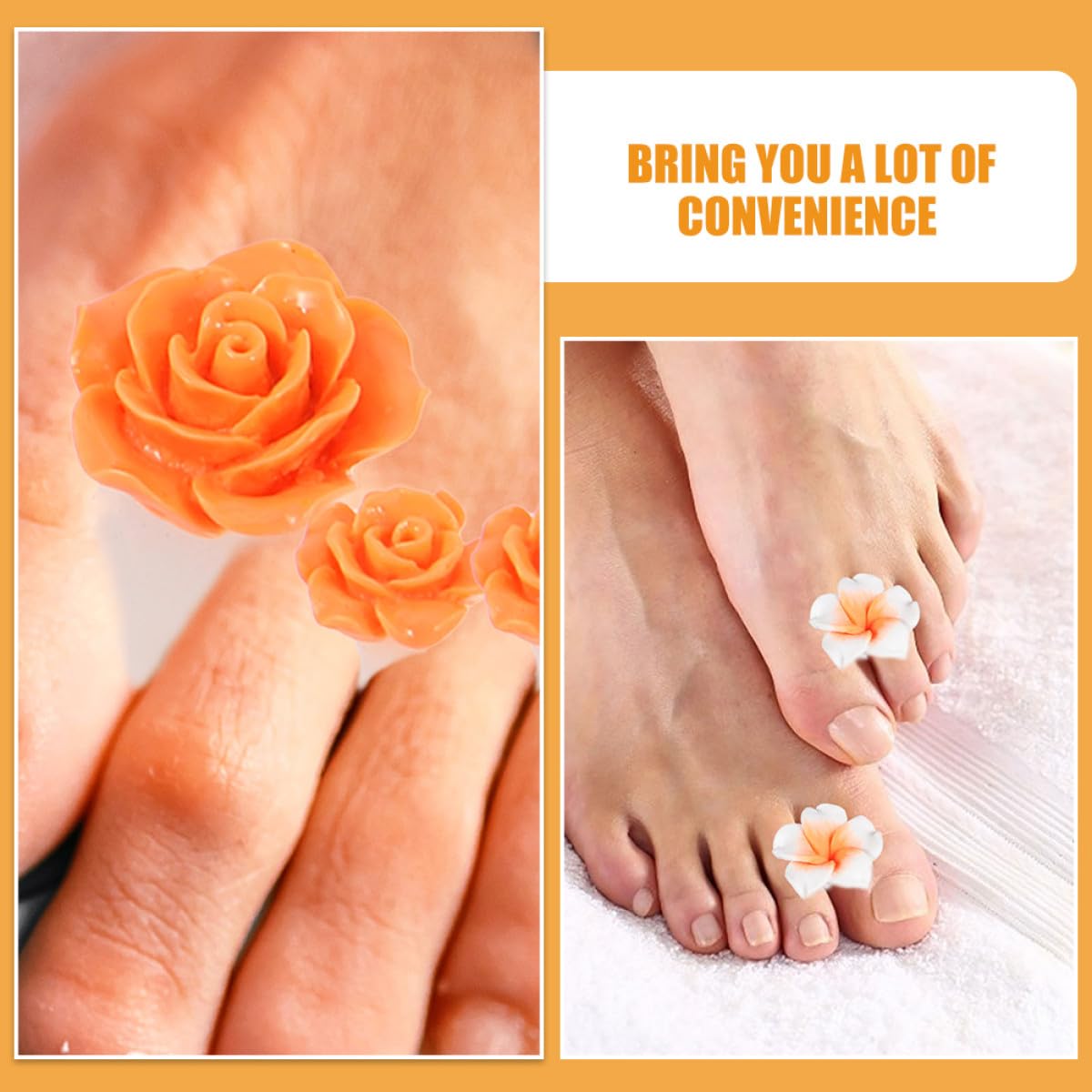 Separatore Dita Piedi in Silicone 16 Pezzi per Pedicure Durevole e Antipolvere, Strumento Comodo per Manicure e Cura Unghie a Casa o Salone