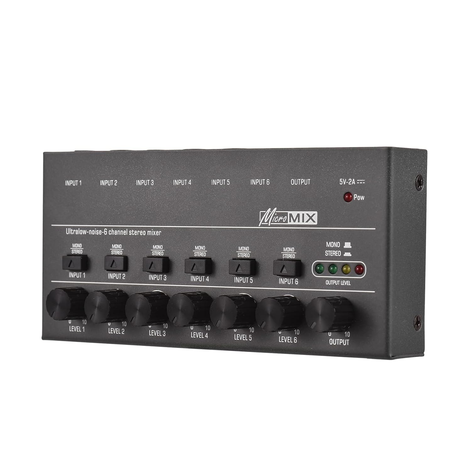 Ultra Low Noise 6 Channel Line Stereo Mixer 6 Input 1 Output Mono and